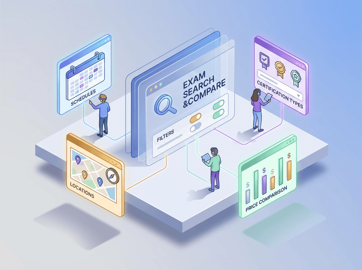 맞춤 시험 검색 기능 스크린샷